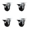 Service Caster 3.5'' Soft Rubber Wheel Swivel Top Plate Caster Set Posi Brake, 4PK SCC-20S3514-SRS-PLB-4 - alternate 1